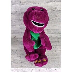 Vintage Barney Plush Doll 14" ActiMates  Plush 1997 Dinosaur Cartoon 90s *BROKEN